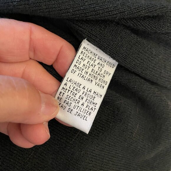 Eileen Fisher Women Wool Knit Cardigan Sweater Open Front Side Slit GREEN Medium - Picture 6 of 10